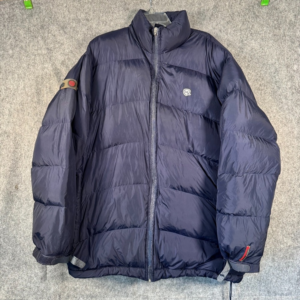 Y2K Rocawear Down Puffer Jacket Mens 3XL Streetwear Blue Hiphop Winter Street